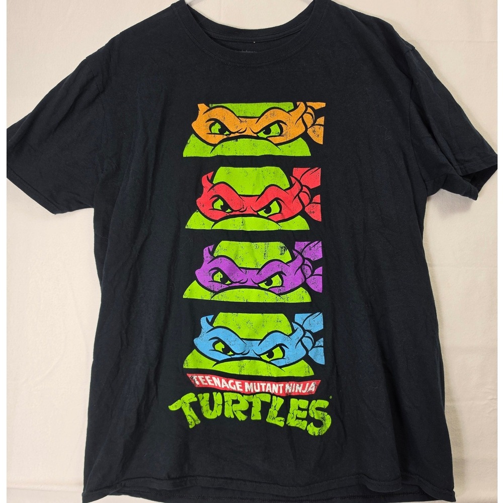 Nickelodeon Teenage Mutant Ninja Turtles Black Graphic T-Shirt Mens XL 2016 TMNT